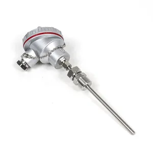 50/100/200mm RTD PT100 Temperature Sensor Probe 1/2 NPT Thread Thermocouple Stainless Steel With Terminal Head