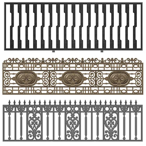 Poteau de clôture en fonte d'usine OEM avec garde-corps en aluminium gravé - Product Image 3