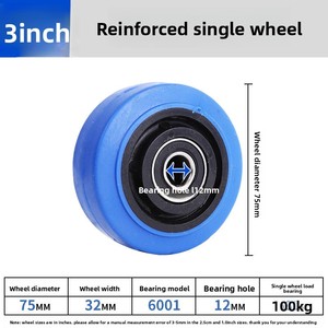 भारी शुल्क मूक नीले 6 इंच कैस्टर व्हील बैरो हैंडकार्ट छोटे ट्रॉली लोड-असर दिशात्मक - Product Image 6
