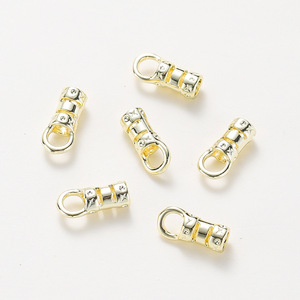 18K Gold Plated Brass Necklace Clasp 14K Gold <b>Clip</b> With Universal Connector Platinum Wire Finish Jewelry Findings - Product Image 2