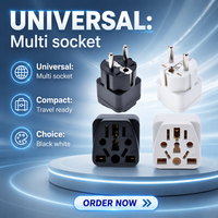 Adaptor Daya Perjalanan Eropa Adaptor Steker Schuko Universal untuk Jerman Prancis Denmark Adaptor AC Baru Bersertifikat CE WD-9