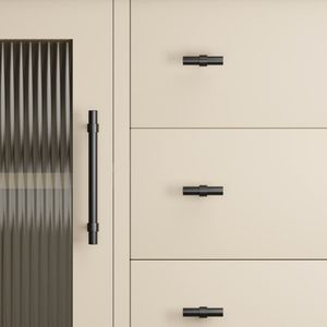 มือจับลิ้นชักทองเหลืองสีดำด้าน - สไตล์ฝรั่งเศสกลางศตวรรษ สำหรับตู้และตู้เสื้อผ้าสไตล์อเมริกันโมเดิร์น - Product Image 3