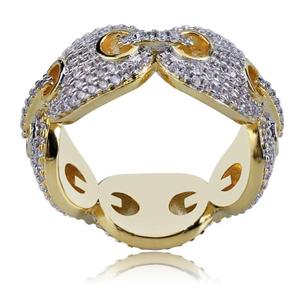 Anello per dito indice in stile hip hop per donna, gioielli alla moda con design intarsiato scintillante - Product Image 3