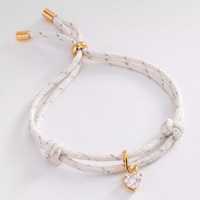 Collier en cordon tressé avec pendentif cœur en zircon taille carrée, attache dorée, pierre transparente, double cordon, cadeau pour femme