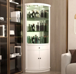 Living Room Furniture Metal Corner Modern Luxury Bar Wine <strong>Cabinet</strong> Storage <strong>Drinks</strong> <strong>Cabinets</strong> Glass <strong>Display</strong> LED Lights Wine <strong>Cabinet</strong> - Product Image 6
