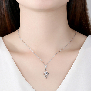 CZCITY Vendita Calda Delle Donne di Modo Dei Monili Della Collana Cubic Zirconia Dainty Collana In Argento Sterling <span class=keywords><strong>Grande</strong></span> Diamante - Product Image 3