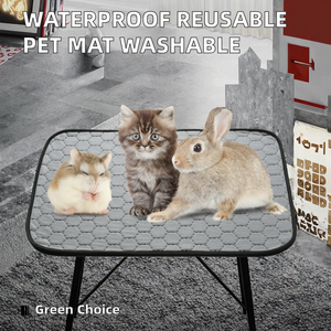 Tapetes para Mascotas Rectangulares Grises Impermeables Ecológicos Modernos con Patrón Personalizado para Loros, Aptos para Todas las Estaciones, Lavables a Mano - Product Image 2