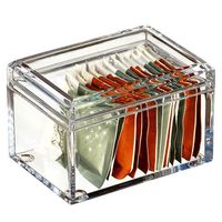 Boîte de rangement multi-compartiments en acrylique transparent moderne personnalisée avec couvercle pour sachets de thé, collations, articles divers