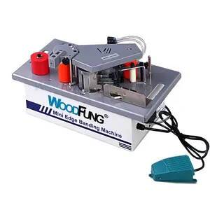 Woodfung Mini manual pvc wood portable edge bander machine with cutting panel machine