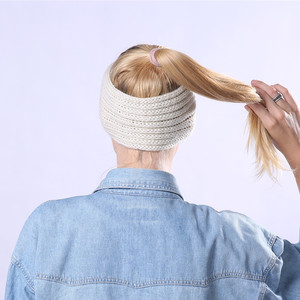 <span class=keywords><strong>Bandeau</strong></span> Épais Tricoté <span class=keywords><strong>pour</strong></span> Femmes, Chaud en Laine Croisée, Très Élastique, Accessoire de Sport <span class=keywords><strong>pour</strong></span> <span class=keywords><strong>Cheveux</strong></span> - Product Image 4