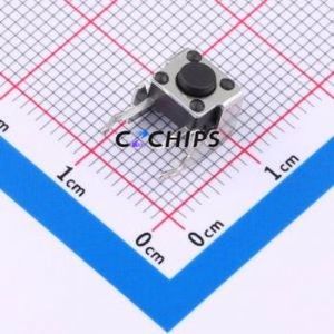 TS013-CBW0FH4.5 Tactile Switch Through hole-4P,7.5x7mm Switch Single Pole Single Throw Round Button 2.5N Right Angle Insert - Product Image 1