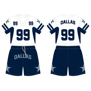 Özel kırpılmış amerikan futbolu Jersey Vintage Streetwear hayranları futbol formaları şort setleri kadınlar Boxy amerikan futbolu gömlek - Product Image 2