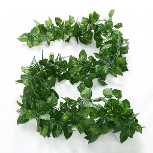 Enredadera decorativa de alta calidad, hojas de Lvy artificiales, plantas colgantes, decoración de pared - Product Image 1