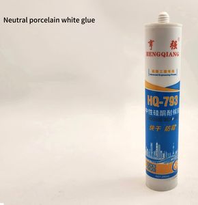 Yapıştırma ve sızdırmazlık için 280 mililitre nötr porselen beyaz silikon macun yapıştırıcı çimento endüstriyel kullanım anında mühür - Product Image 1