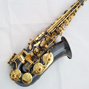 E-Flat Saxofón Alto Tratamiento de oro de níquel negro en instrumento de viento de superficie con tono de material de cabeza de latón EB - Product Image 3