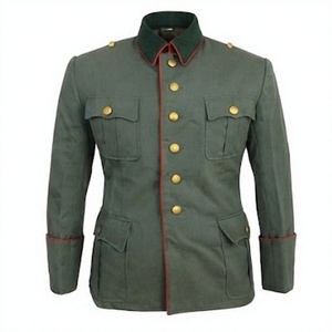 Veste Tunique Vintage Homme en Laine Acrylique Enduite, Boutonnée sur le Devant, Imperméable et Respirante, Reproduction Historique Hiver - Product Image 1