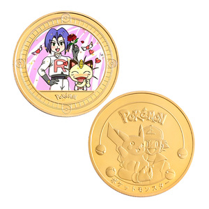 Pièces de monnaie commémoratives électroplaquées <span class=keywords><strong>Pokémon</strong></span> Or, série Enfant de la Forêt, produits souvenirs, ventes transfrontalières à succès - Product Image 6