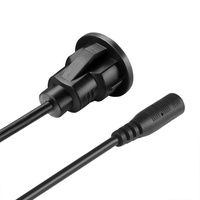 Câble audio auxiliaire de voiture étanche stéréo 3,5 mm femelle-femelle à montage encastré avec gaine en PVC et blindage tressé