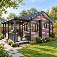 Cabines préfabriquées modulaires modernes avec véranda couverte pour café, café de jardin et usage commercial extérieur