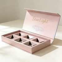 Boîte cadeau magnétique rose GoTop à estampage à chaud, 6 compartiments, doublure EVA pour rouge à lèvres, soins de la peau, bijoux, emballage haut de gamme