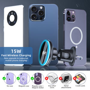 Nouveaux produits tendance 15w Qi2 chargeur sans fil support d'évent de voiture 360 support de téléphone magnétique de voiture rotatif avec charge sans fil - Product Image 4