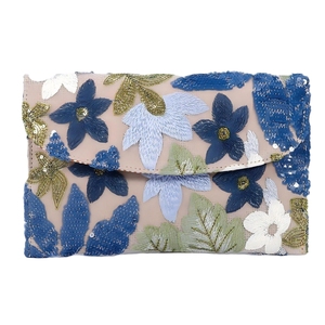 Women Delicate <b>Sequin</b> Embroidery Envelope Clutch Purse Formal Dressy Evening Handbag for Wedding Cocktail Parties - Product Image 2
