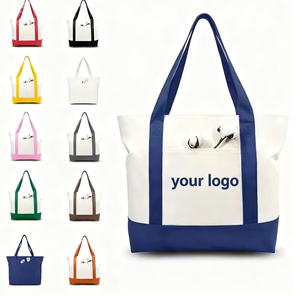 Factory Customizable 12oz Thick Canvas Women's Shopping Tote Bags Durable Recyclable with Letter Pattern for Advertising - Product Image 2