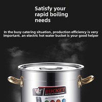 Marmite Électrique en Acier Inoxydable Grande Capacité pour Soupe et Bouillie, Usage Commercial, Fonctions Maintien au Chaud et Simmulation de Cuisson, Puissance 3200W