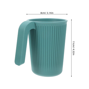 Eco-friendly Ribbed Wheat Straw Mouthwash <b>Mug</b> with Handle Reusable Toothbrush Cup for Home Bathroom Hotel Student <b>Couple</b> - Product Image 5