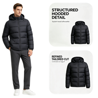 Chaqueta Acolchada con Capucha para Hombre, Negra, Gruesa, Clásica, con Cierre, para Invierno, Estilo Urbano, Casual, para Uso Diario