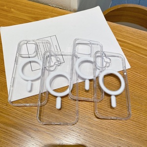 Ốp điện thoại không dây trong suốt dành cho <span class=keywords><strong>iPhone</strong></span> 17 16 15 14 13 Pro Max, thiết kế ốp điện thoại từ tính acrylic dành cho Samsung S25 - Product Image 3