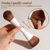 Set de Brochas de Maquillaje de Doble Punta, 10 Funciones, Brochas Veganas Sintéticas, Borla Triangular de Terciopelo con Bolsa de PU, Marca Privada OEM