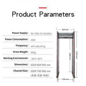 18 khu vực độ nhạy cao vòm đi bộ qua máy dò kim loại Cổng An Ninh cơ thể Scanner cho sân bay nhà máy tổ chức sự kiện Checkpoint giá - Product Image 2