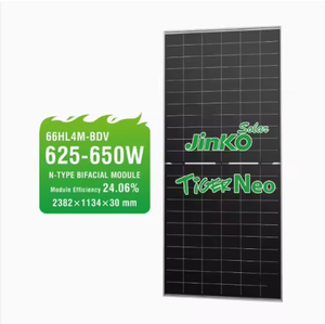JINKO แผงเซลล์<span class=keywords><strong>แสงอาทิตย์</strong></span> N-Type 625W-650W สร้างพลังงานอย่างมีประสิทธิภาพจัดหาจำนวนมากสำหรับโครงการพลังงานแสงอาทิตย์ราคาโรงงานได้เปรียบ - Product Image 1