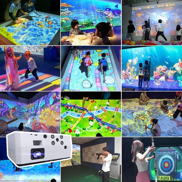 Interactive Projector Games Immersive 3D Ar 4K Hologram Projection Indoor All-in-one Virtual Kids Gaming for Floor and Wall