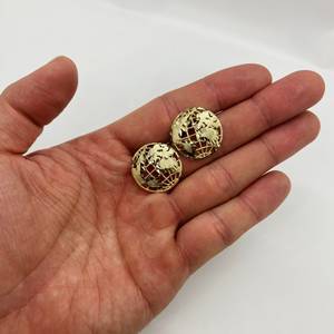 Orecchini a cerchio a globo rotondo placcato in oro 14k per ragazzi uomini Design classico con mappa del mondo gioielli di alta qualità - Product Image 3