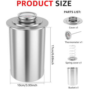 Prensa para Hamburguesas y Embutidos de Acero Inoxidable con Termómetro de Dial y Resorte de Compresión - Product Image 2