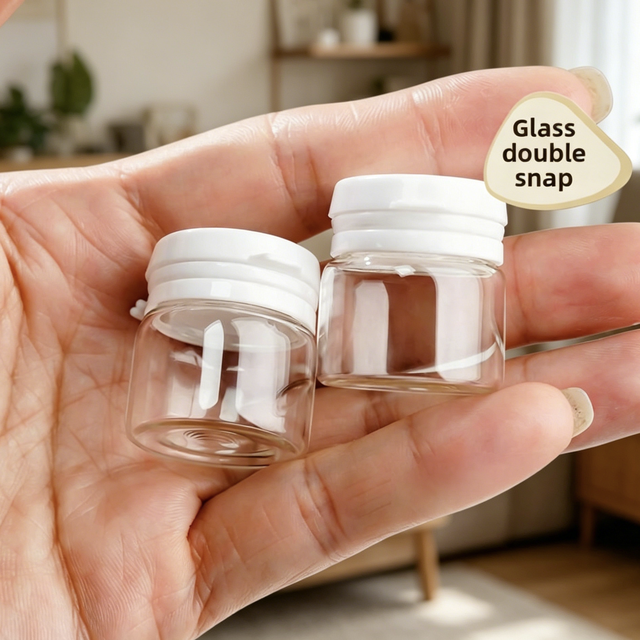 Transparent Glass Beauty Packaging Bottle 20 ml with Detachable Cap - Suitable for Small Bottles of Skin Care Essences/creams