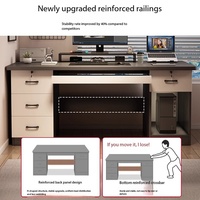 Bureau d'ordinateur en bois avec tiroirs et plateau pour clavier, bureau moderne pour la maison, le bureau, la salle d'étude, la station de travail de jeu