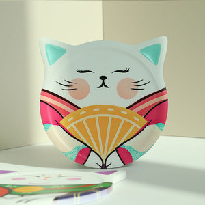 แผ่นรองแก้วเซรามิกรูปแมวน่ารัก พิมพ์ลายดิจิทัล กันลื่น ใช้สำหรับแก้วชา ของขวัญส่งเสริมการขาย ปี 2024 - Product Image 1