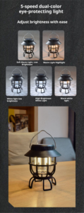 Nueva Lámpara Solar Portátil para Camping, Multifuncional, con Atmósfera Retro, Batería de Larga Duración, Linterna de Mano - Product Image 4