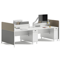 Poste de travail de bureau individuel moderne en bois avec cloison de séparation pour employé, ensemble de mobilier de bureau blanc, vente en gros