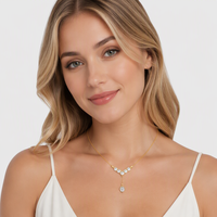 Collier personnalisé en or massif 14K 18K avec diamants de laboratoire VVS-VS 2ctw, pendentif en forme de V, collier en forme de Y, pendentif en diamant marquise