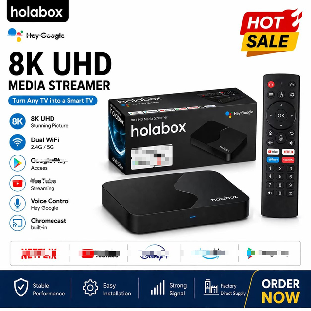 holabox V96plus Allwinner H618 TV Box 8K Android 15 Dual Band WiFi6 2.4G 5GHz BT Voice Remote Smart Onn Streaming Media Player