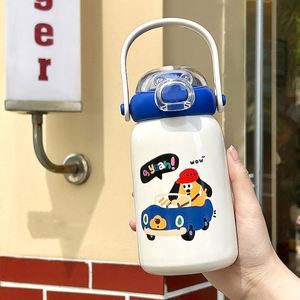 Botella de Agua Deportiva a Prueba de Fugas, de Acero Inoxidable, Aislada al Vacío, Reutilizable, para Niños, con Pajita, Rendimiento Térmico de 12-24 Horas - Product Image 4