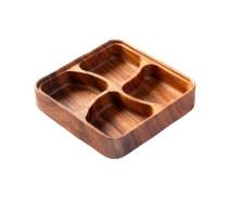 <span class=keywords><strong>Plateau</strong></span> <span class=keywords><strong>diviseur</strong></span> de collations et de fruits pliant et intégrant en bois de noyer sud-américain de qualité supérieure pour un usage domestique-exquis et pratique - Product Image 3