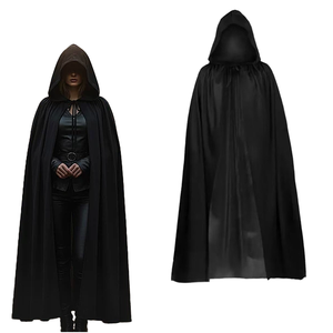 Capa de Satén con Capucha, Larga, Unisex, para Adultos, Disfraz Gótico de Halloween, Cosplay, Eventos Temáticos, Fiestas, Venta al Por Mayor, OEM, ODM - Product Image 1