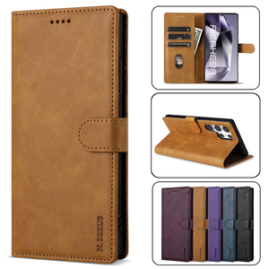 Funda de Cuero para Teléfono, Estilo Ejecutivo, para Samsung Galaxy S25 S24 S23 Ultra S22 S21 FE S20 S10 Plus Note20, Tipo Libro con Ranuras para Tarjetas - Product Image 1