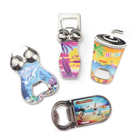Ouvre-bouteille magnétique en métal en forme de bouteille, souvenir touristique des îles, impression personnalisée de logo en feuille, vente en gros