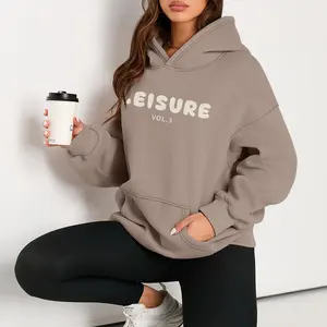 OEM personalizado de alta calidad unisex pullover sudaderas con capucha de las mujeres de gran tamaño de las mujeres de peso pesado sudaderas con capucha suéteres fabricante